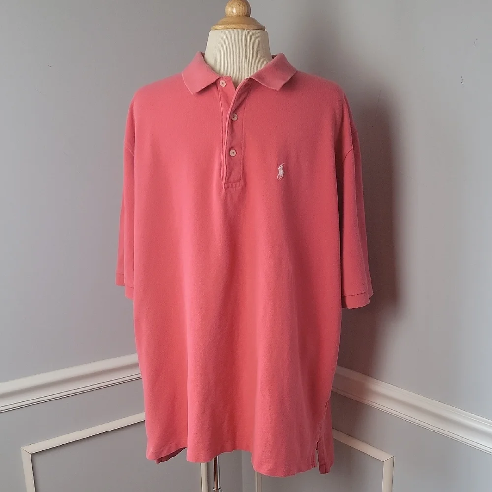 POLO GOLF Pink Classic‎ Preppy Designer Short Sleeve Polo Business Casual Shirt
